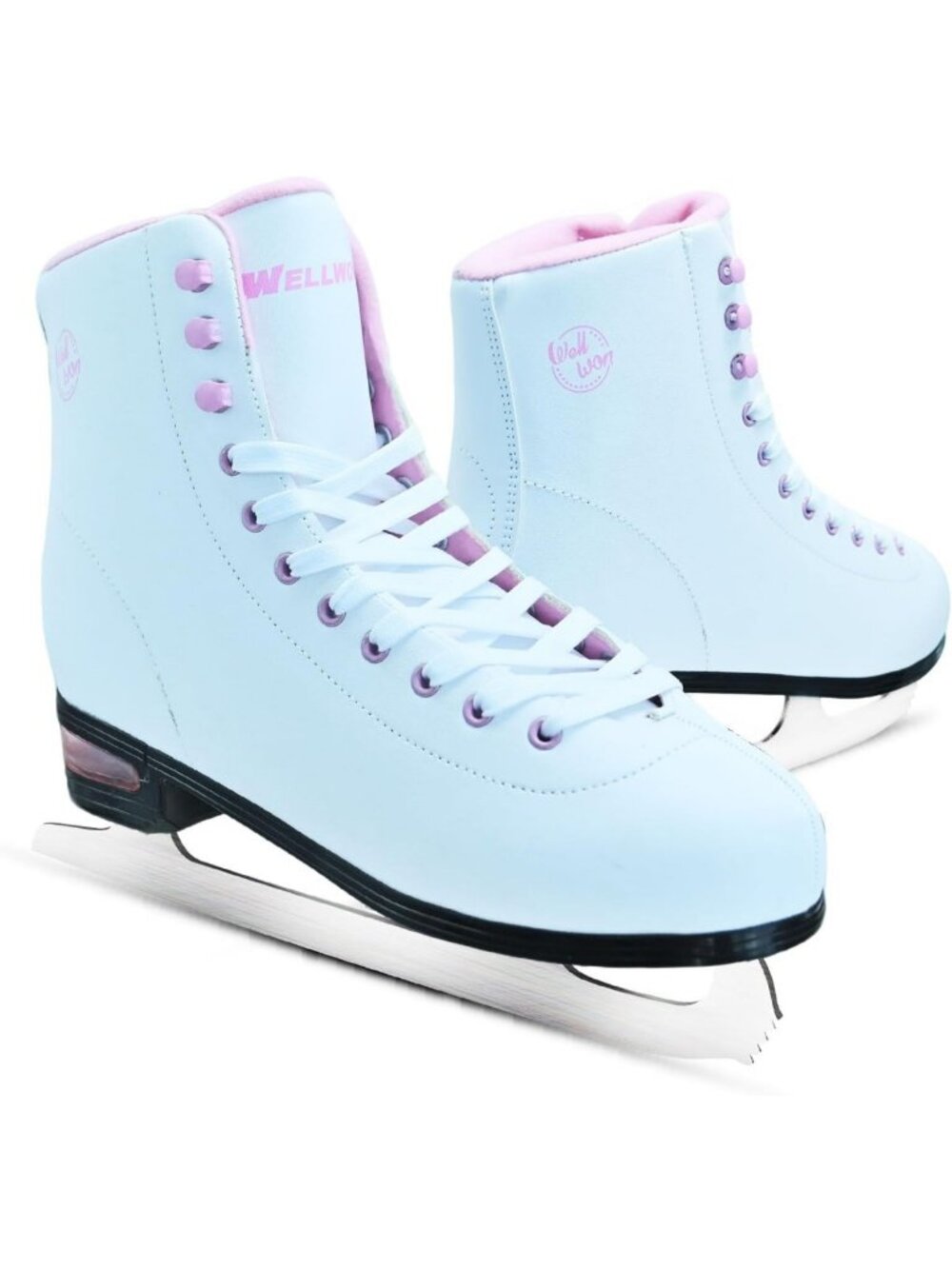 Classic White Figure Skates for Women - Air Cushion, Velvety Lining, Sizes